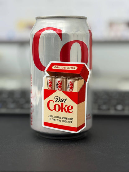 Hello Brand | Sticker My Art - Diet Coke Fridge Cigs Sticker - Matte Vinyl: Vinyl sticker