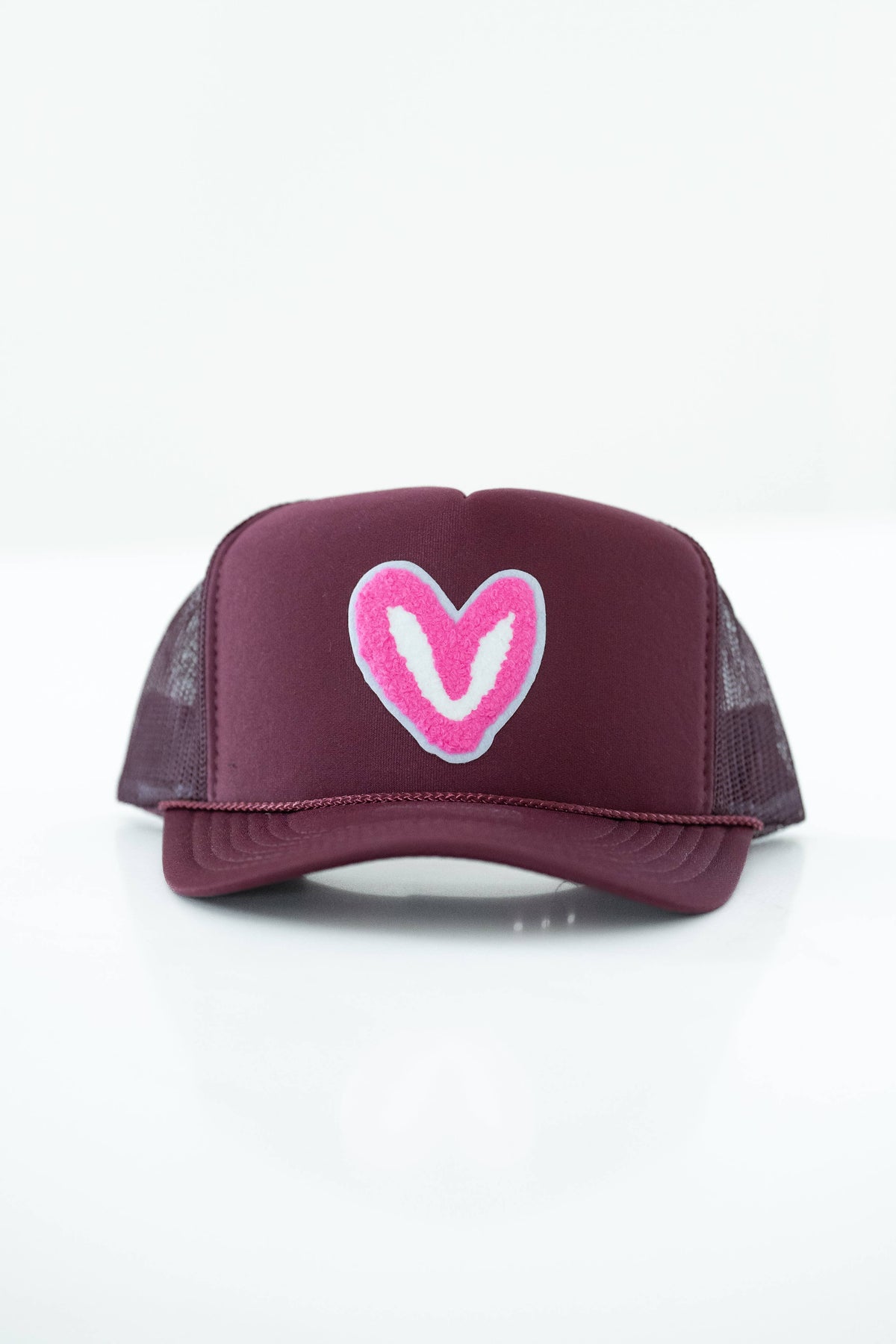 FUZZY PINK PATCH: Royal Blue House of Shan, INC - Imperfect Heart 'Patch' Trucker Hats -