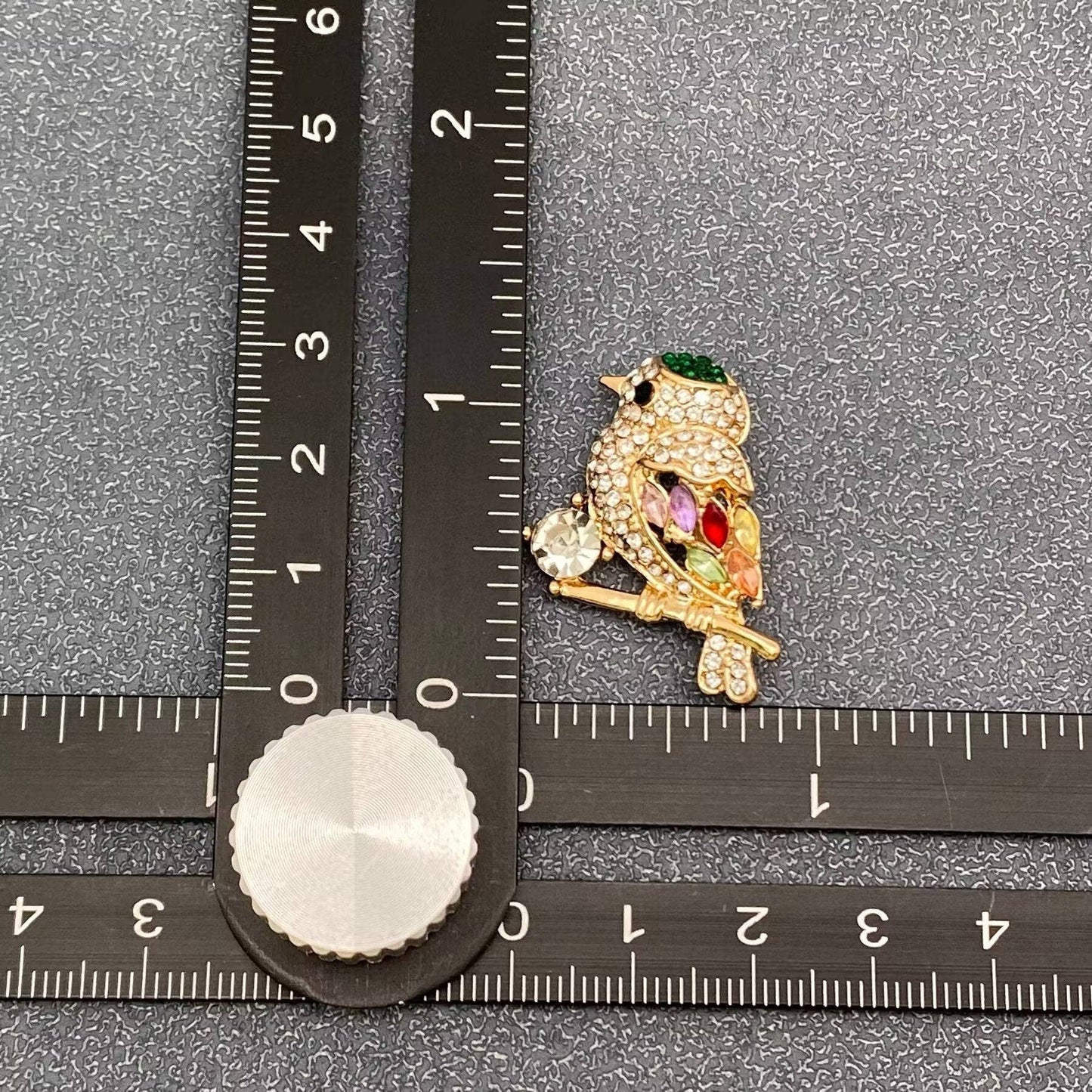 Rhinestone Magpie Bird Brooch