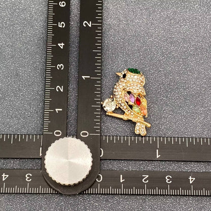 Rhinestone Magpie Bird Brooch