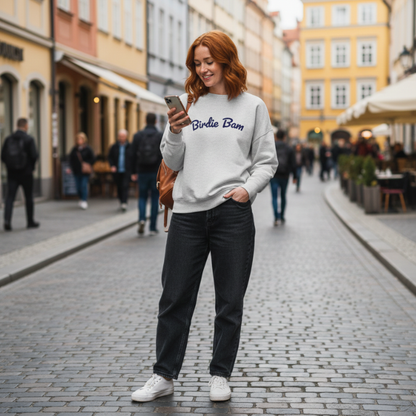 Embroidered Birdie Bam Women’s Organic Crew Neck Sweatshirt