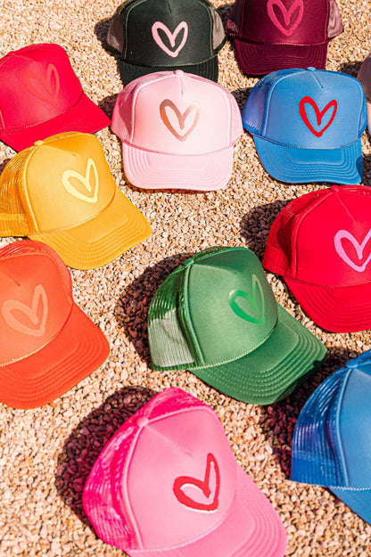 Red/Pink House of Shan, INC - Imperfect Heart Trucker Hat - Classic Colorways:
