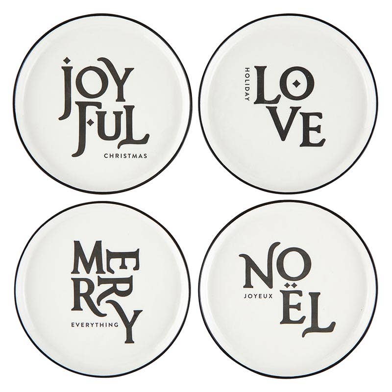 Angle - Holiday Appetizer Plates - Joyful - Set of 4