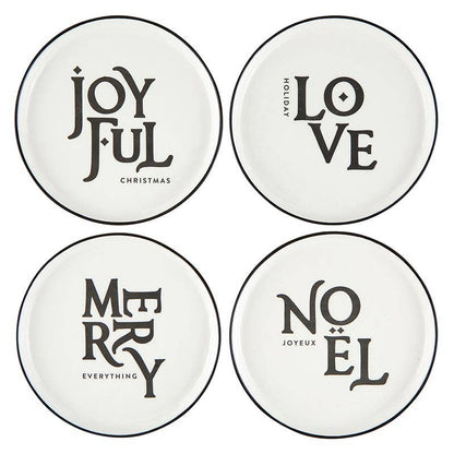 Angle - Holiday Appetizer Plates - Joyful - Set of 4