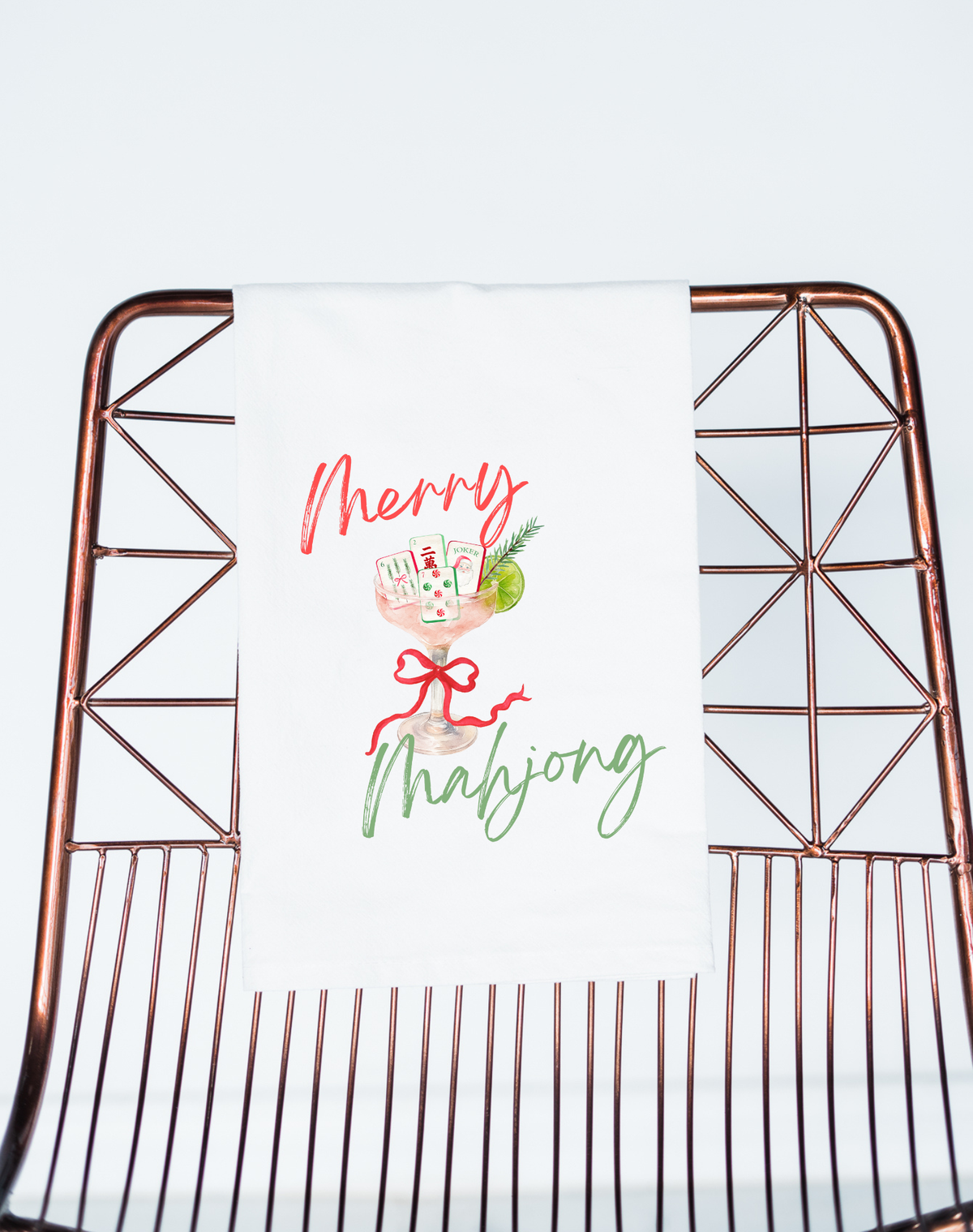 Mahjong Christmas gift towel holiday cute hostess gift