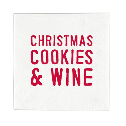Angle - Face to Face Cocktail Napkin - Cookies and Wine: Discard After Use / Paper