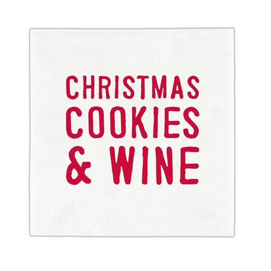 Angle - Face to Face Cocktail Napkin - Cookies and Wine: Discard After Use / Paper