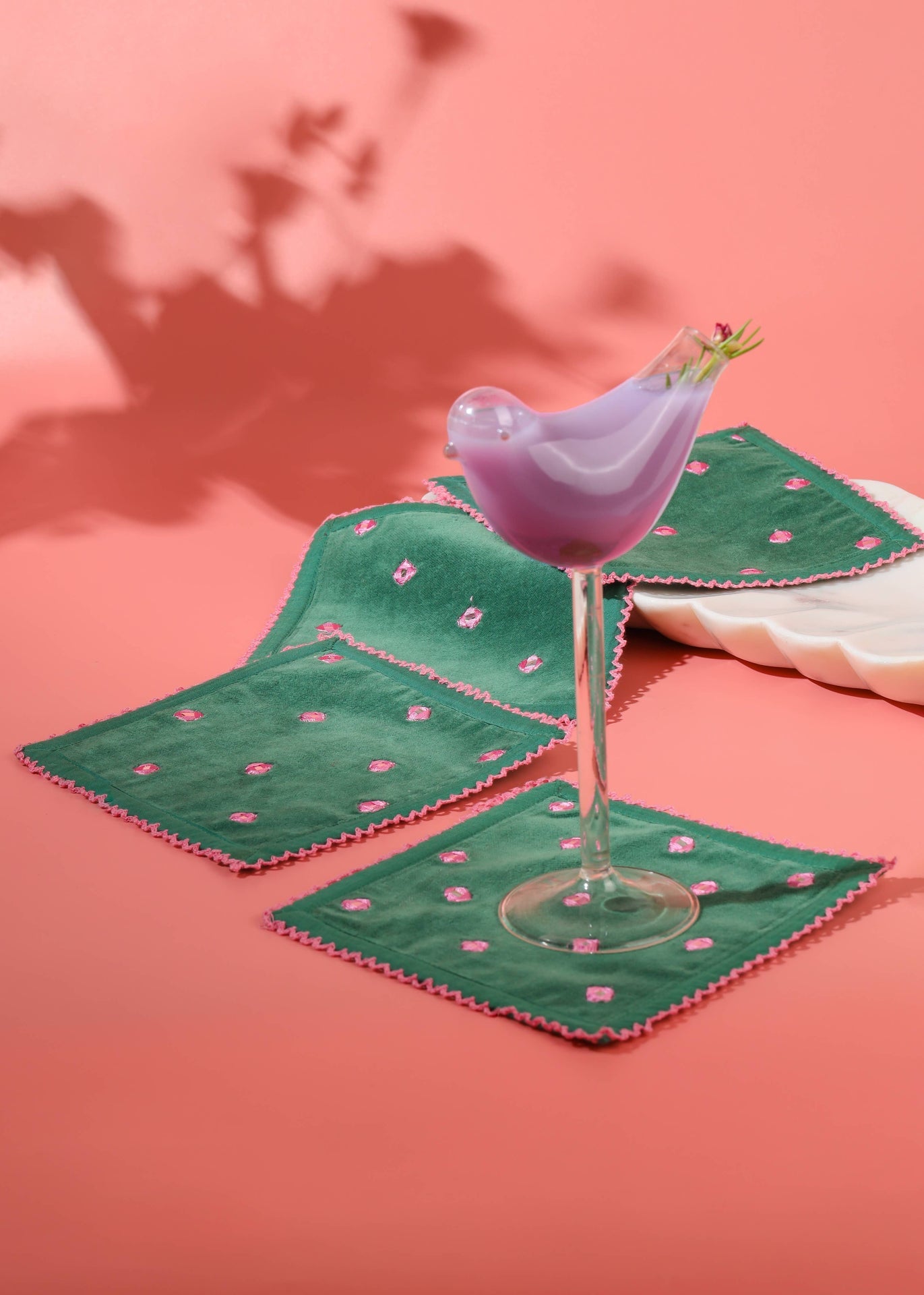 Tiramisu - Emerald Blossom Luxury Cocktail Napkins