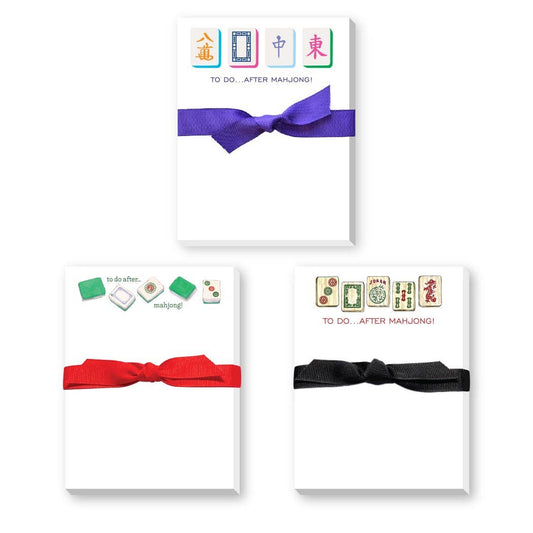 Donovan Designs - TO DO AFTER MAHJONG MINI NOTEPAD: TILES-PURPLE RIBBON