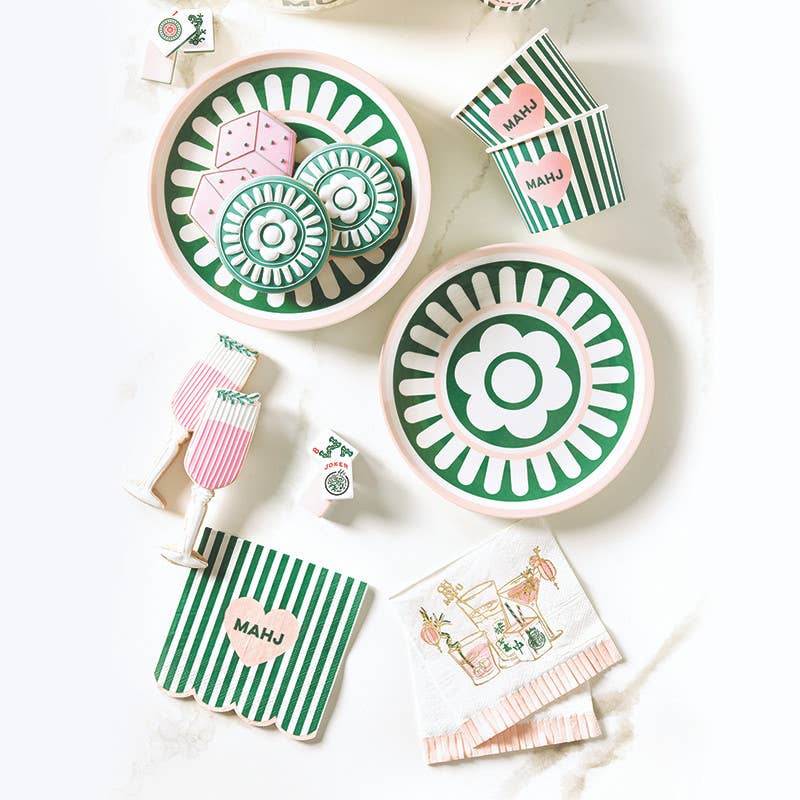Paper Treat Cups - Mahj: Tube Packaging: 3.75" Dia x 6.75" H  ,   Paper Cup: 9 oz 2.75" H