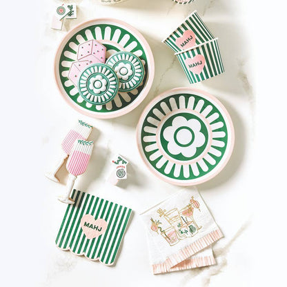 Paper Treat Cups - Mahj: Tube Packaging: 3.75" Dia x 6.75" H  ,   Paper Cup: 9 oz 2.75" H