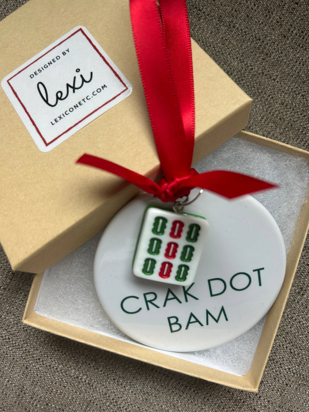 CRAK DOT BAM Mahjong Ornament: SIGNATURE KRAFT BOX