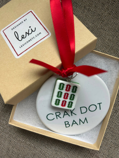 CRAK DOT BAM Mahjong Ornament: SIGNATURE KRAFT BOX