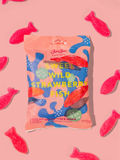 Sweet Wild Strawberry Fish - Swedish Candy 5.2oz (150g)