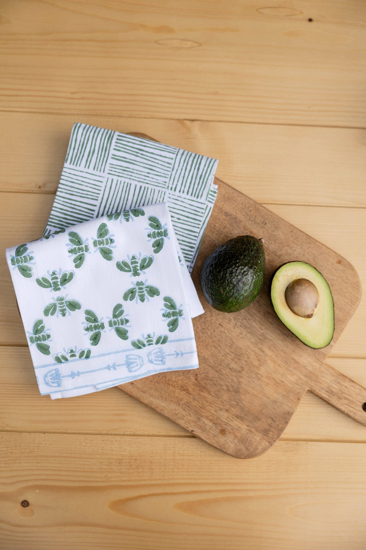 Honeybees - Sage - Tea Towel