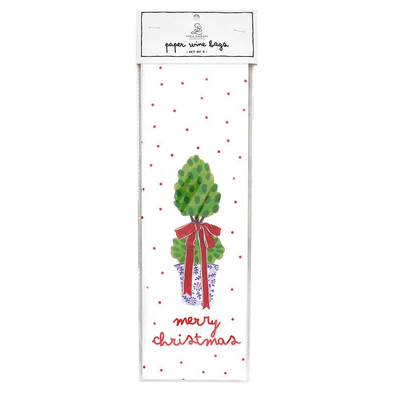 Paper Wine Bags - Holiday Garden - Set of 6