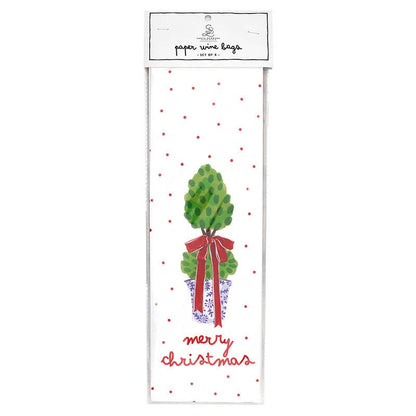Paper Wine Bags - Holiday Garden - Set of 6