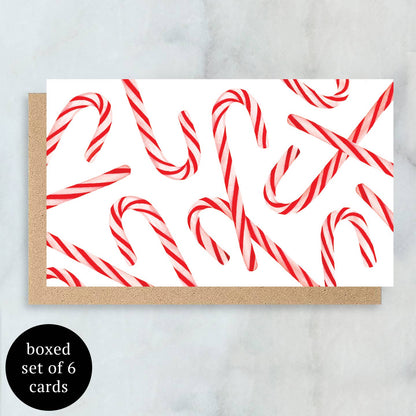 Candy Canes Mini Cards- Boxed Set of 6| Christmas Card