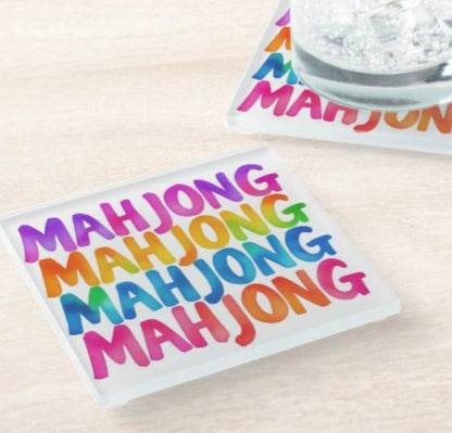 Mahjong Glass Coaster Set  