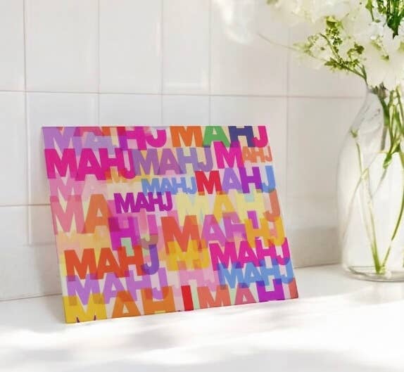 Colorful Mahjong Art  Cutting Board Charcuterie   