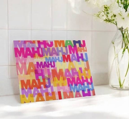Colorful Mahjong Art  Cutting Board Charcuterie   