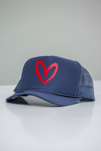Red/Pink House of Shan, INC - Imperfect Heart Trucker Hat - Classic Colorways: