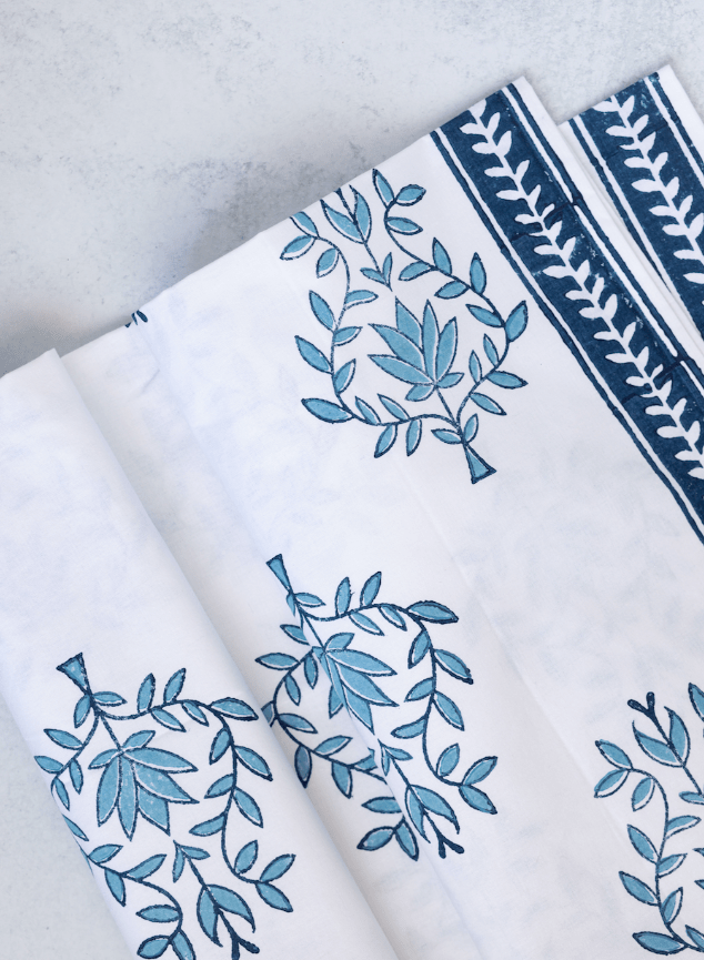 Mended - Table Throw - Lotus (Large), Uniform Blue & Navy