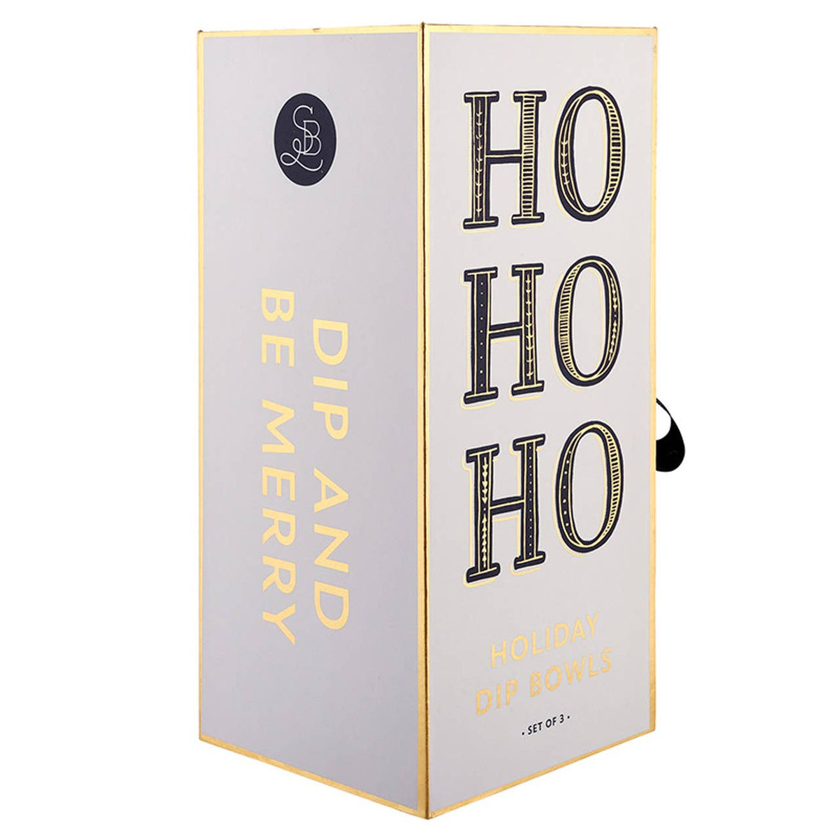 Gold Holiday Dip Bowls Book Box - Ho Ho Ho