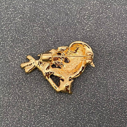 Rhinestone Magpie Bird Brooch