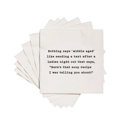 "Middle Aged…Text Soup Recipe" - Wh -20Pk