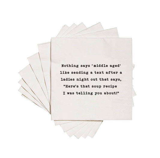 "Middle Aged…Text Soup Recipe" - Wh -20Pk