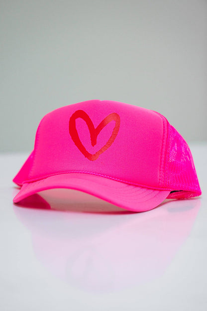 Red/Pink House of Shan, INC - Imperfect Heart Trucker Hat - Classic Colorways: