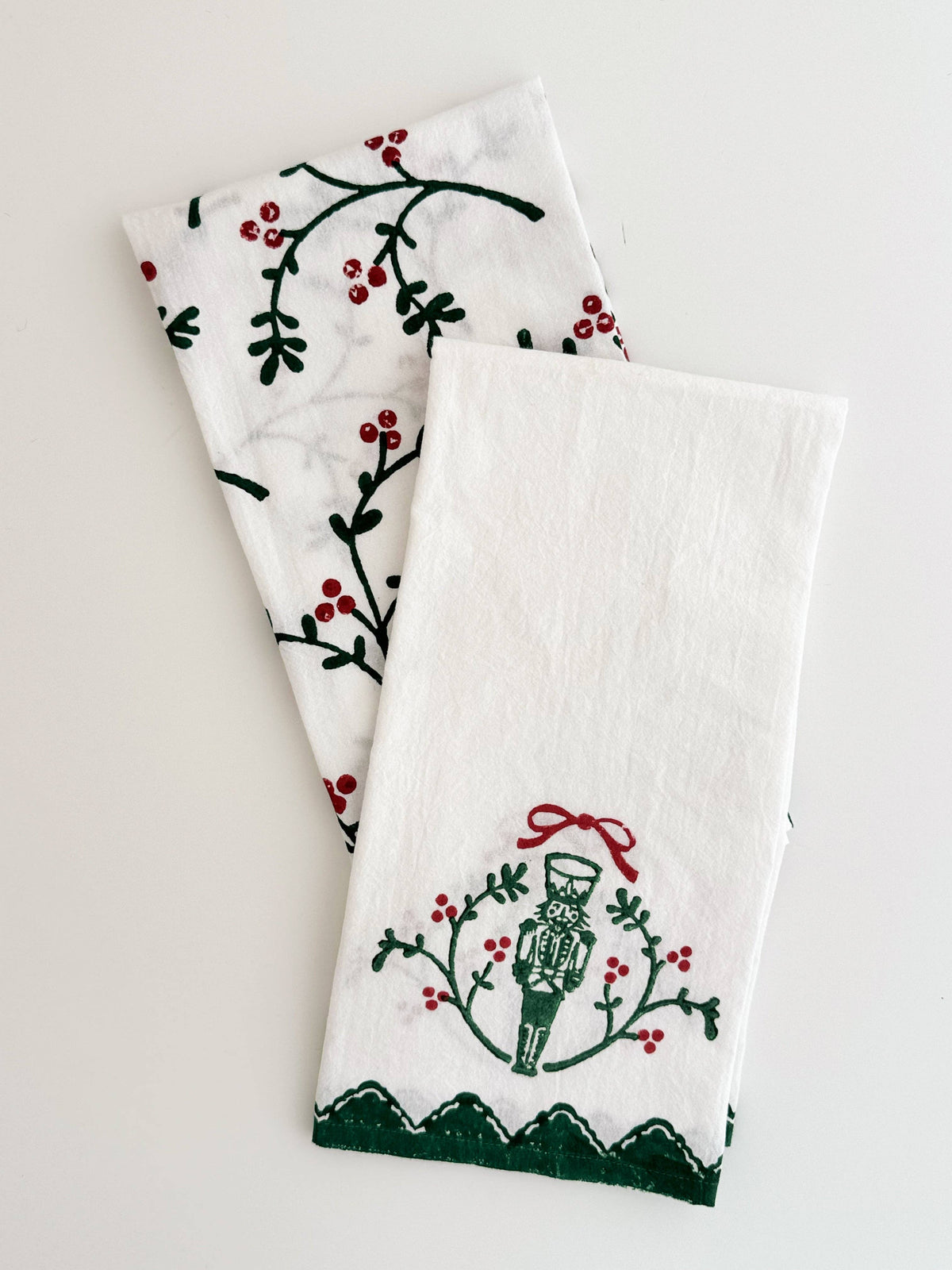 Tea Towel - Winterberry, Evergreen & Red