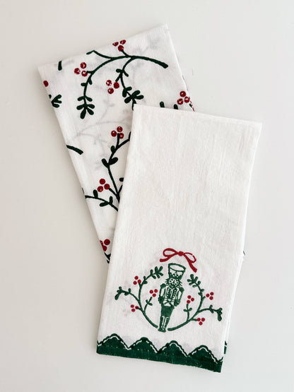 Tea Towel - Winterberry, Evergreen & Red