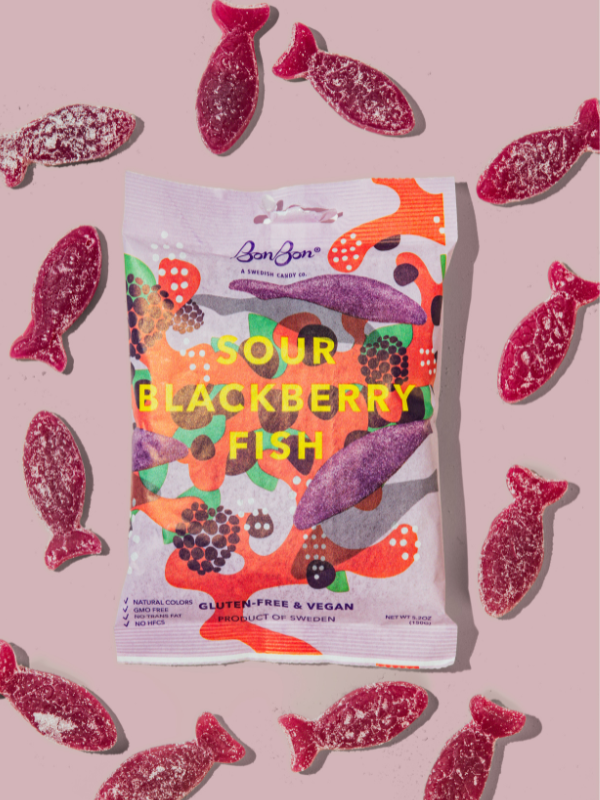 Sour Blackberry Fish - Swedish Candy 5.2oz (150g)