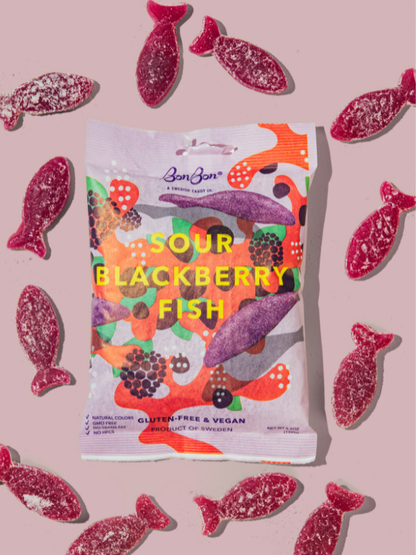 Sour Blackberry Fish - Swedish Candy 5.2oz (150g)