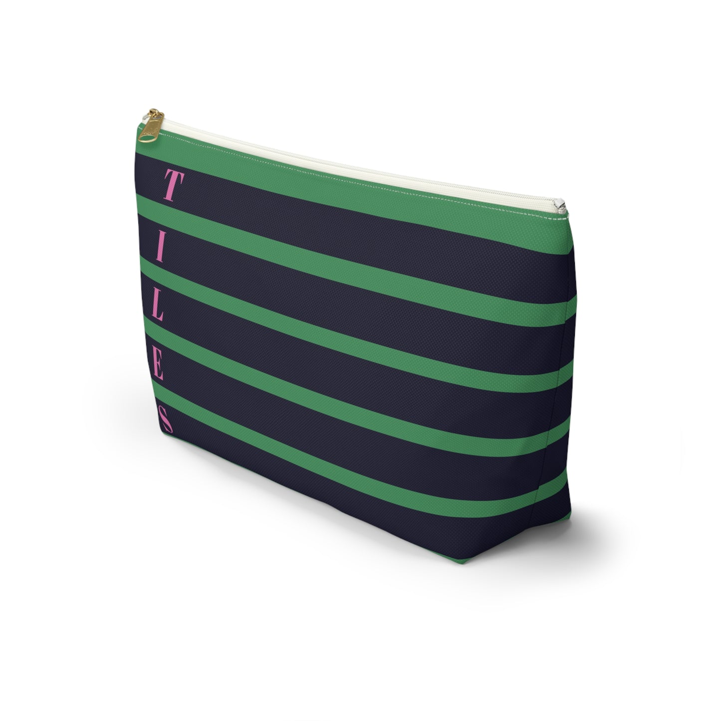 Summer Stripes - Mahjong Tile Bag - Green & Navy