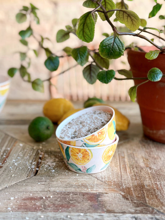 Patina Vie Lemon Bamboo Tidbit Bowl, S/4