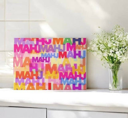 Colorful Mahjong Art  Cutting Board Charcuterie   