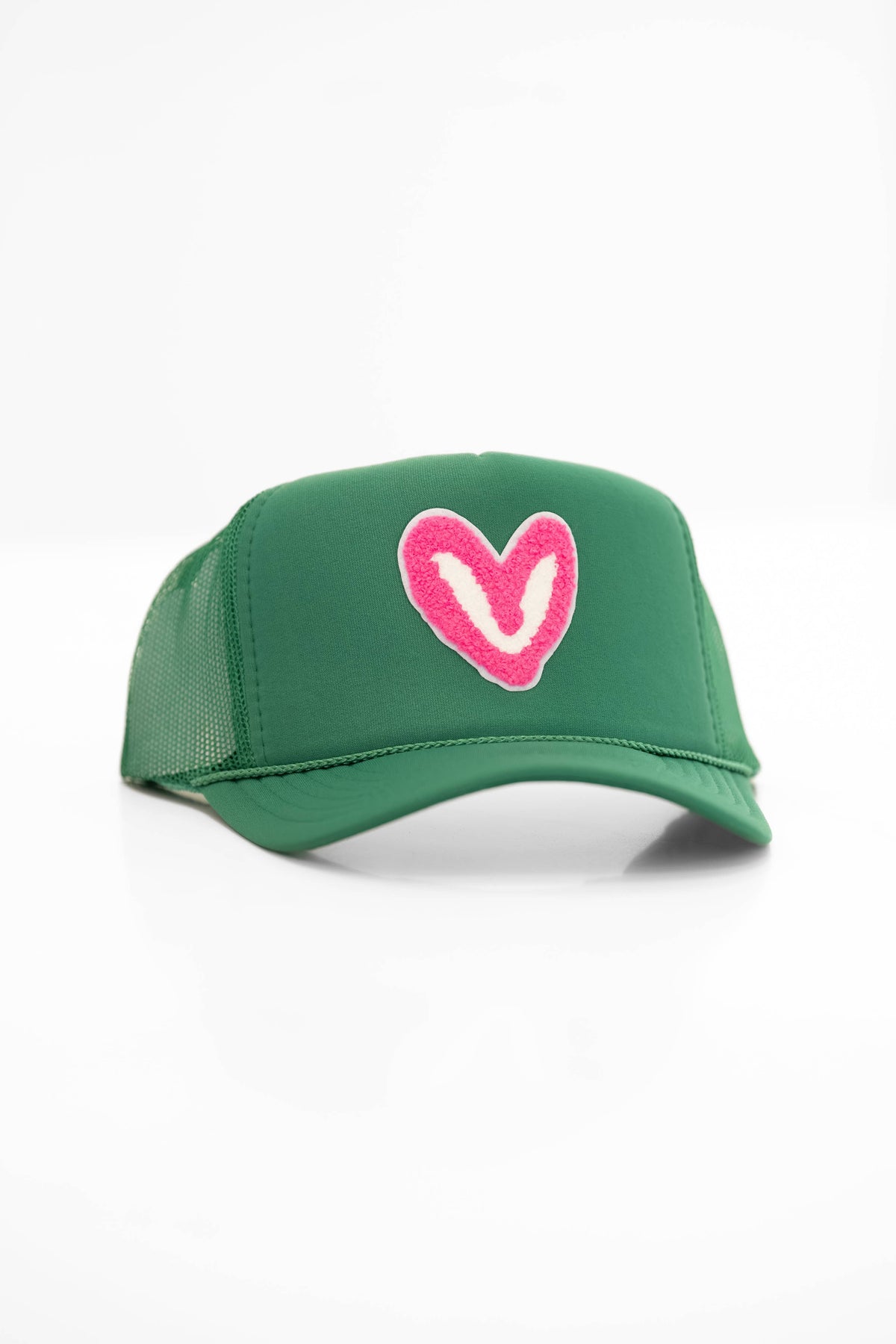 FUZZY PINK PATCH: Royal Blue House of Shan, INC - Imperfect Heart 'Patch' Trucker Hats -