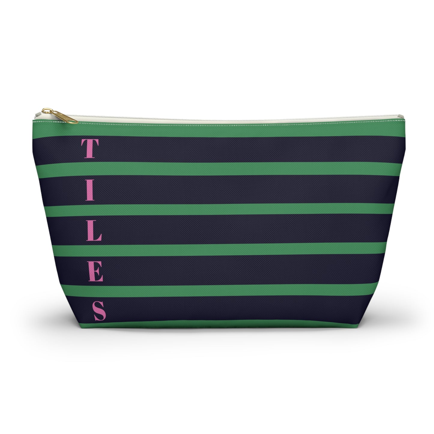 Summer Stripes - Mahjong Tile Bag - Green & Navy