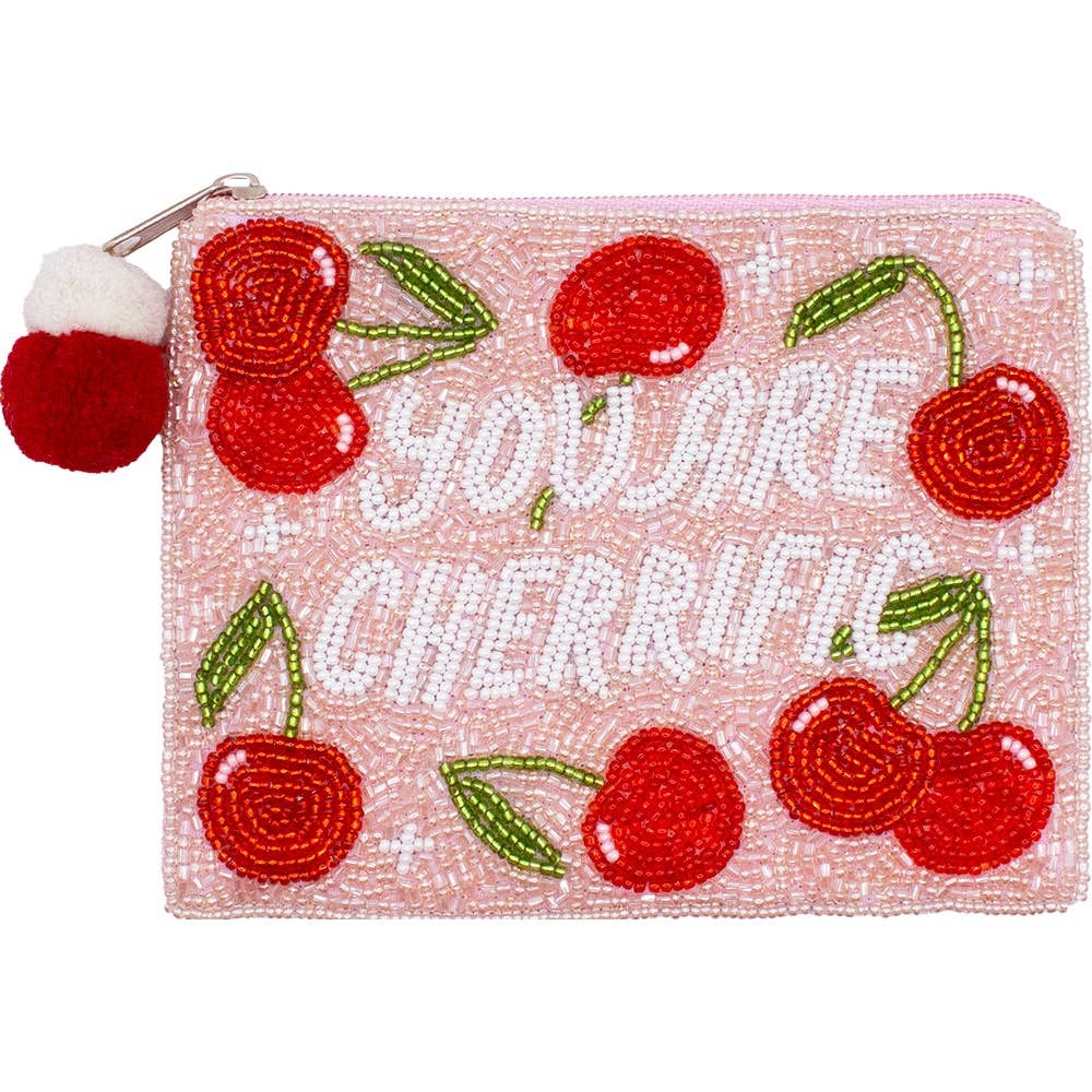 Ole - Cherrific Beaded Mahjong Pouch