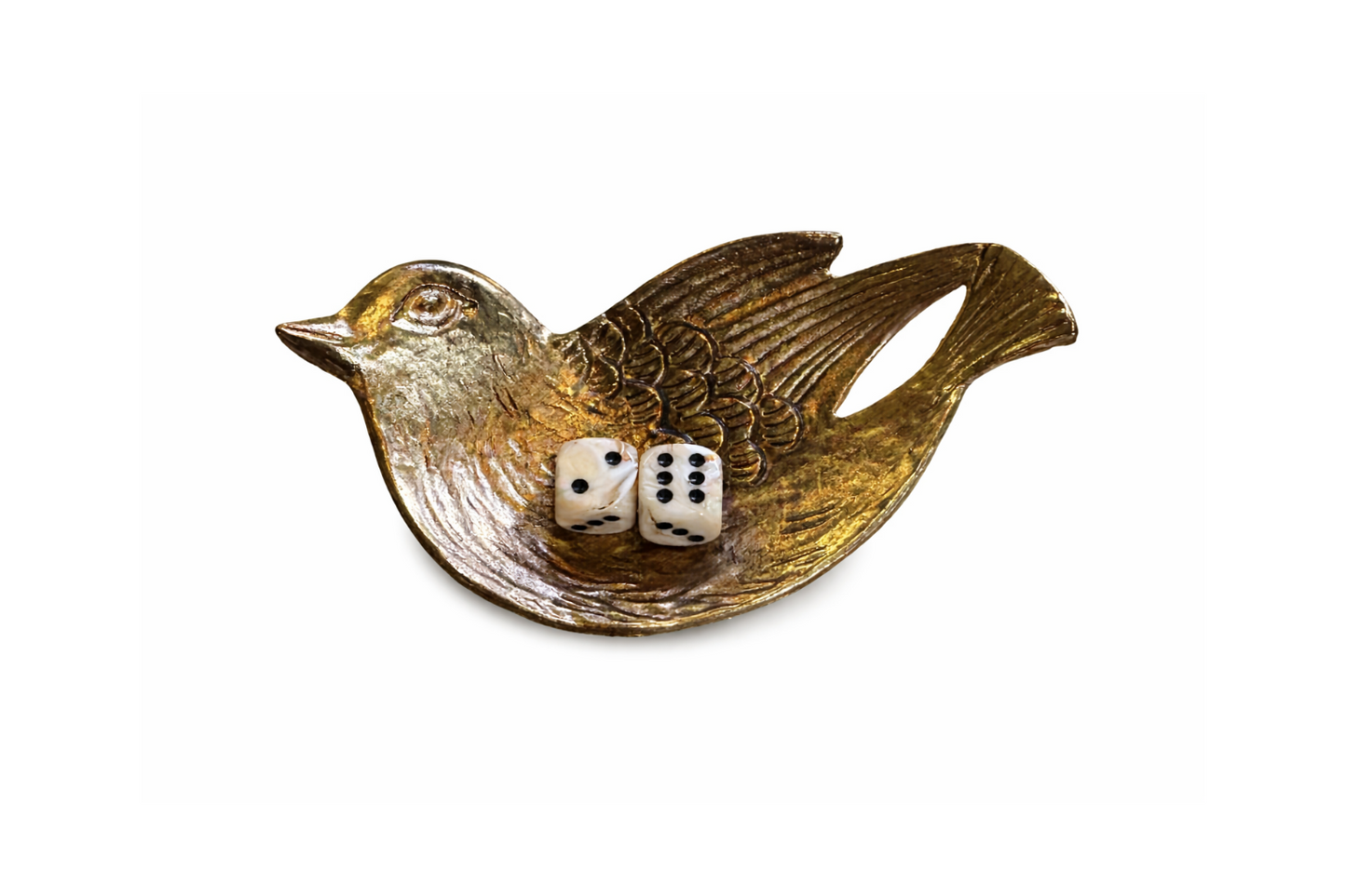 Curved Bird Dish in Brass - For Mahjong Dice