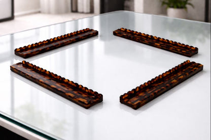 PRE-ORDER | THE MM Tortoise Scalloped Mahjong Rack & Pusher 20 in. - June 25 Shipment