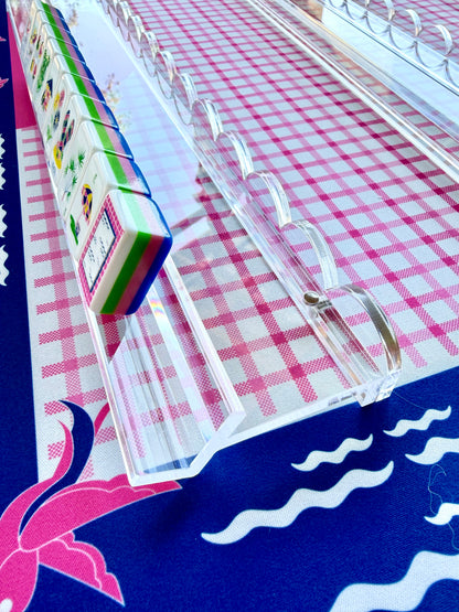 THE MM Clear Scalloped Rack & Pusher Set of 4. 20 in. - Clear Acrylic