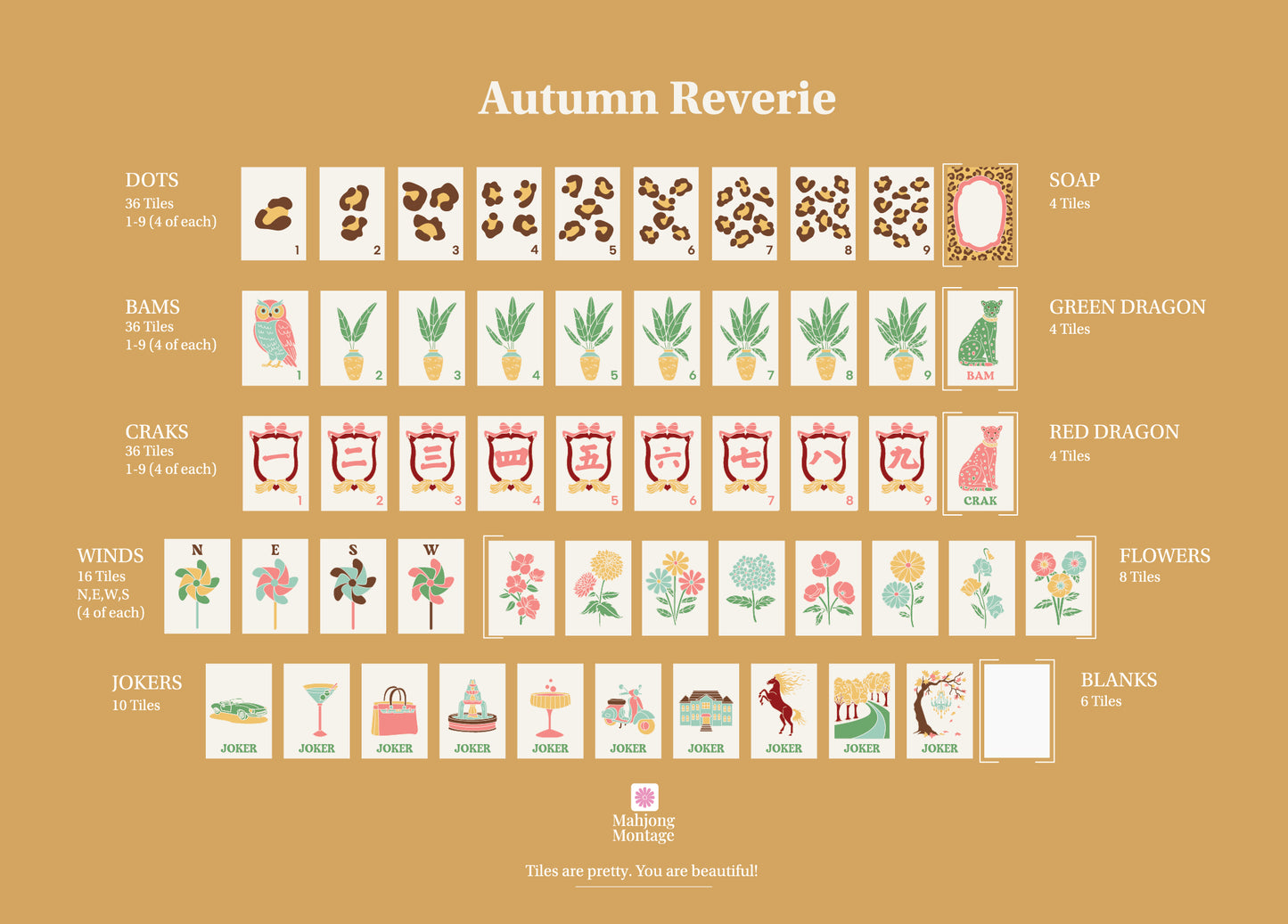 Autumn Reverie Mahjong Tiles - Pre-Order Ships August 10
