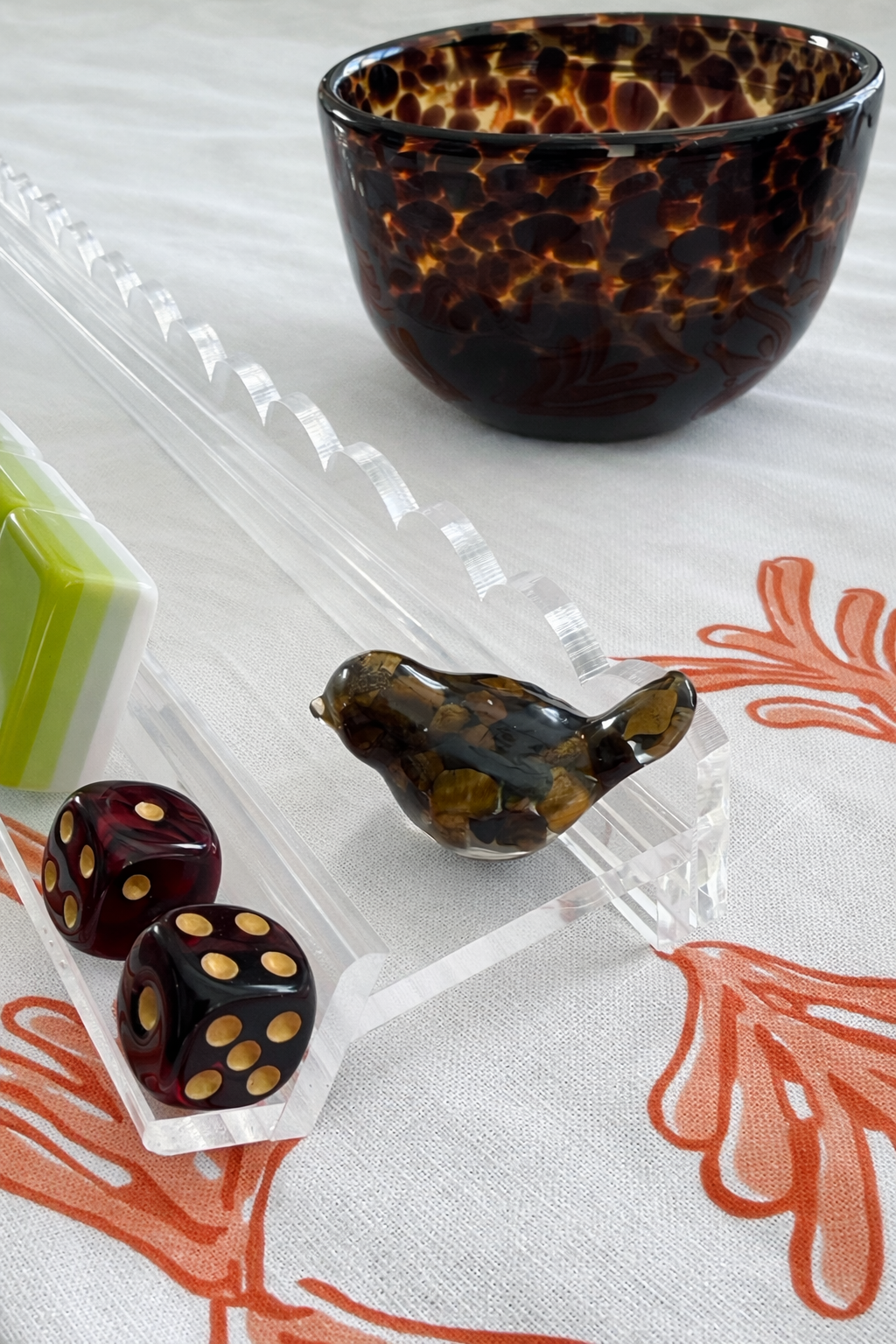 Crystal Tiger's Eye Mahjong Birdie