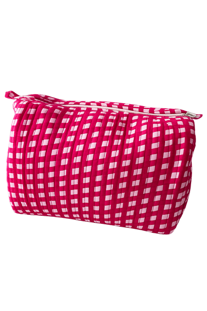 Pink Gingham Mahjong Tiles Bag XL Capacity