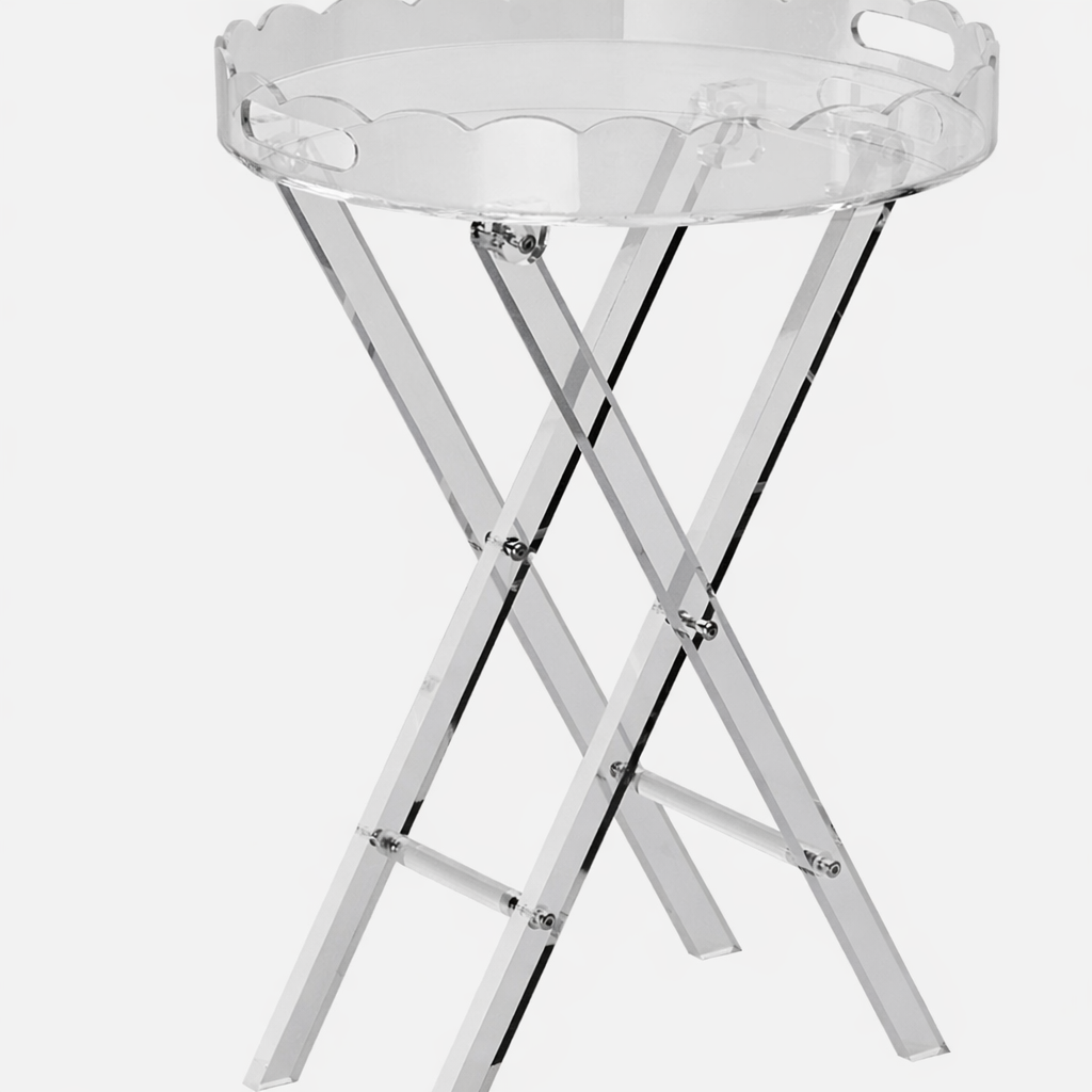 THE MM Scalloped Acrylic Side Table -Foldable
