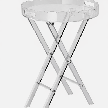 THE MM Scalloped Acrylic Side Table -Foldable